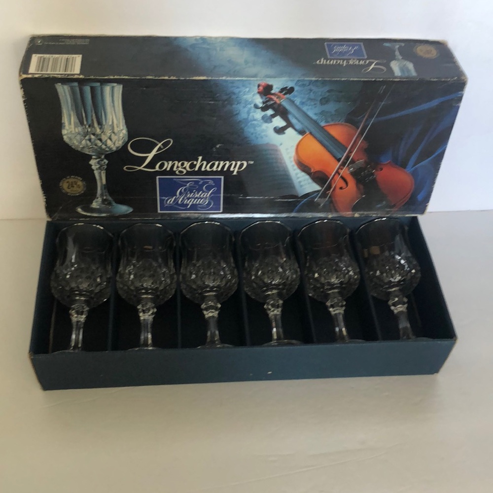 Longchamp crystal d’Arques Wine Glasses 6pc set